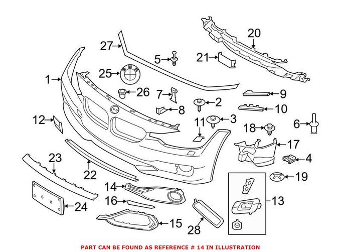 BMW Fog Light Trim = Front Driver Side 51117294683